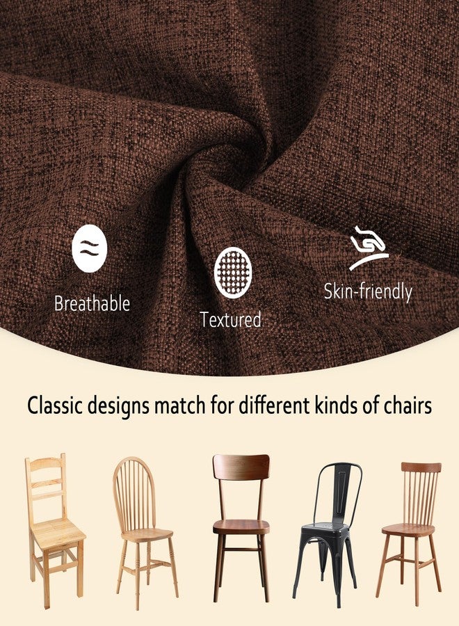 ELFJOY 4 Pack Chair Cushions for Dining Chairs Chair Pads Cushion for Kitchen Office Tufted Textured Square Seat Cushion with Ties (16" Dark Coffee) - Image 3